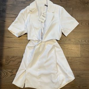 Zara white cut out dress